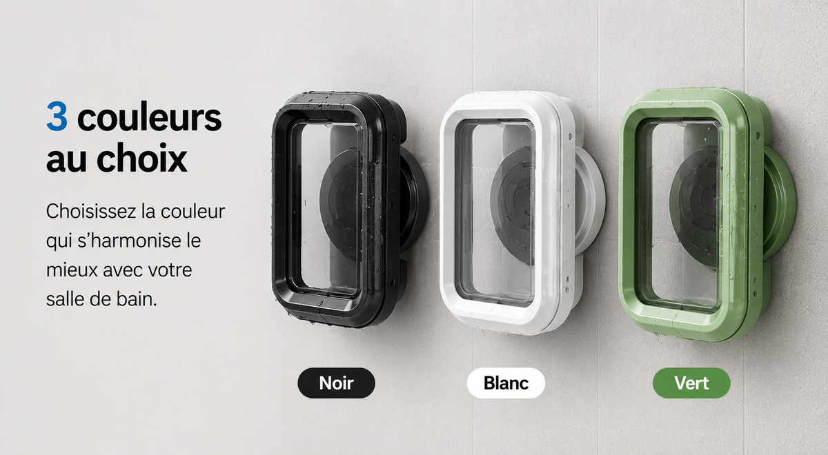 Support de douche étanche pour téléphone – Rotation 360°